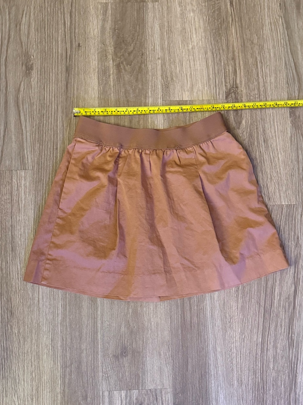 J crew mini shirt brown with pockets stretchy waist - size 2